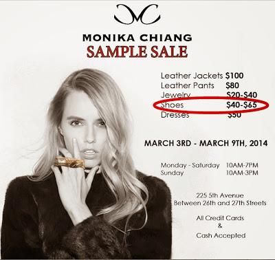 NYC SHOE SHOPPING: Monika Chiang Sample Sale NYC SHOE SHOPPING: Monika Chiang Sample Sale