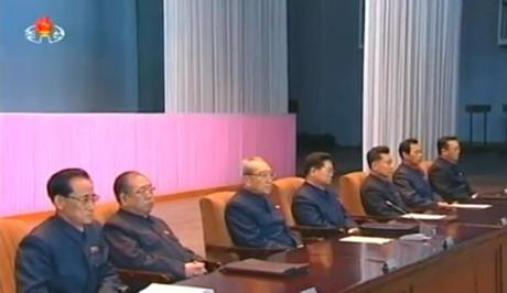 KWP Secretary and Director of the Propaganda and Agitation Department Kim Ki Nam (3rd L) and DPRK media executives attend a media seminar in Pyongyang on 6 March 2014 (Photo: KCTV screen grab).