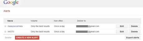 Google Alert Management Center