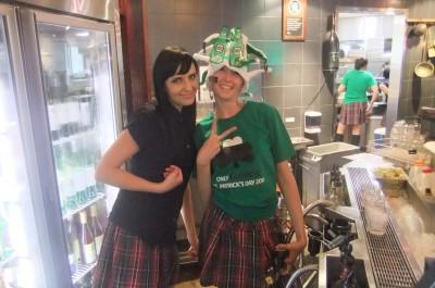 Working Wednesdays: A Tribute to My Friends and Heroes of PJs Parramatta, Australia Christy and Kate on the bar on St. Patrick's Day 2011.