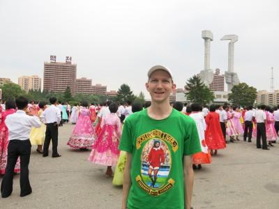 99 Things To Do in Pyongyang, North Korea At the dancing outside the Party Founding Memorial Tower (on the right in the background).