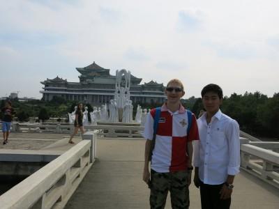 99 Things To Do in Pyongyang, North Korea Hanging out with my tour guide trying to learn a bit of Korean.