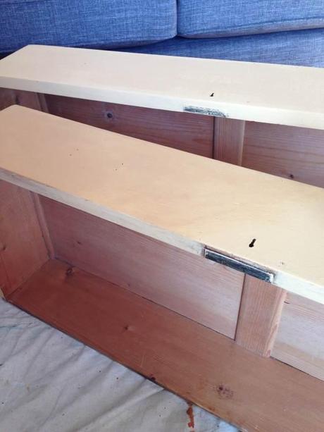 Front drawer waxed, back drawer about to be.