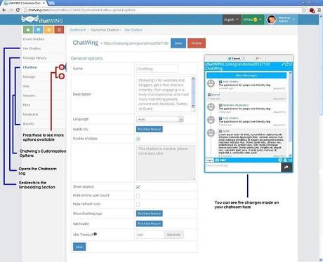 Using a Chatwing Chatroom on Your Site CustomizationPage