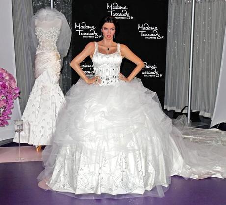 Kim Kardashian wedding dress on display by Madam Tussauds