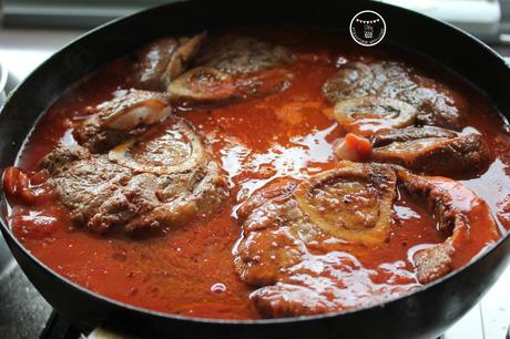 Slow cooking the osso bucco