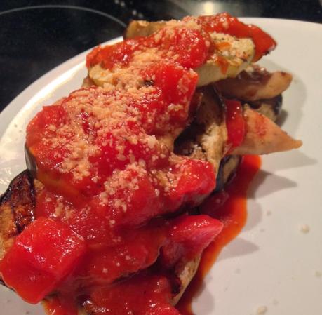 Guest Post: Grilled Squash and Chicken Stacks with Fire Roasted Tomato Sauce