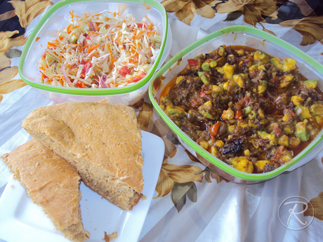 Smoked Herring Buljol with Coconut Bake