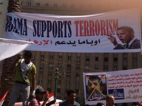 Egyptians Protesting Barack Obama and Muslim Brotherhood Mohamed Morsi