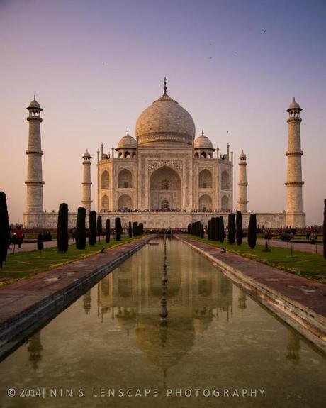 Reflection of Taj Mahal at sun down