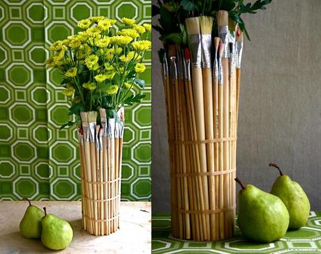 Recycled Paint Brushes Turned into Vase The World’s Top 10 Best Ways to Recycle Paint Brushes