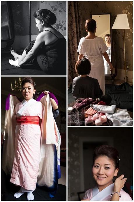 Bridal Kimono preperations collage