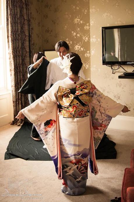 Bride shows Groom hor Kimono