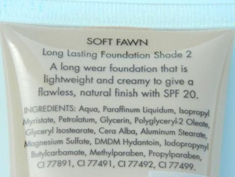 Accessorize Picture Perfect Long Lasting Foundation with SPF 20 Review and Swatches Accessorize Picture Perfect Long Lasting Foundation with SPF 20 Ingredients