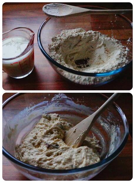 Creating the fruit soda bread dough - 'growourown.blogspot.com' - An Allotment Blog