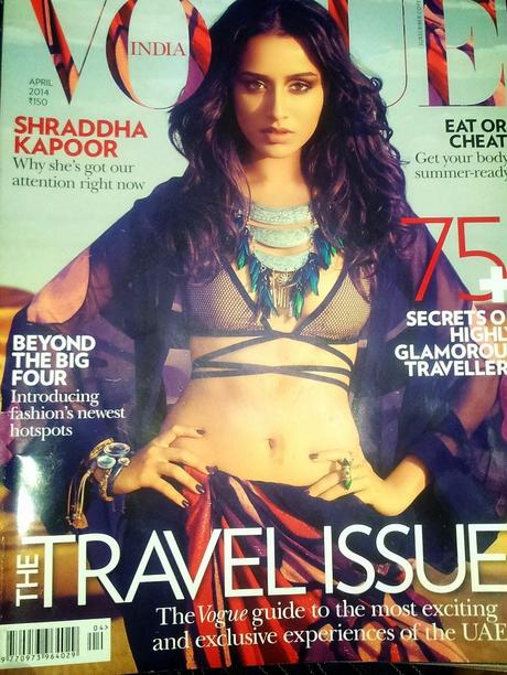On The Stands | India's Newest Bollywood Sweetheart Shraddha Kapoor on VOGUE April 2014 Issue