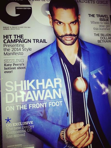 On The Stands | Indian Cricket's Moustache Man Shikhar Dhawan on Cover of GQ April 2014