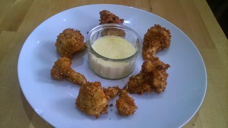 Deep fried cauliflower with brie dip