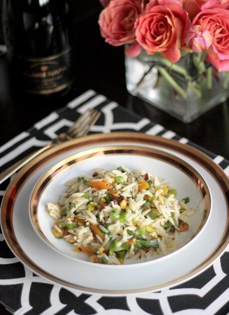 recipe orzo salad dried apricots pistachios ginger