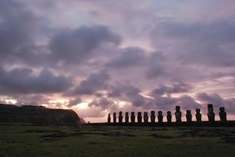Ahu Tongariki on Easter Island at Sunrise