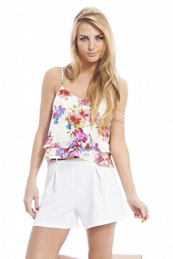 STRAPPY LAYERED FLORAL VEST Price: £16.00
