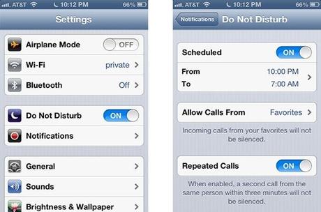 Do Not Disturb option on iPhone