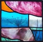 sunset cowparsley stained glass panel