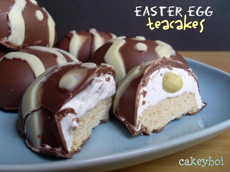 Easter Egg Shaped chocolate mallow and biscuit teacakes