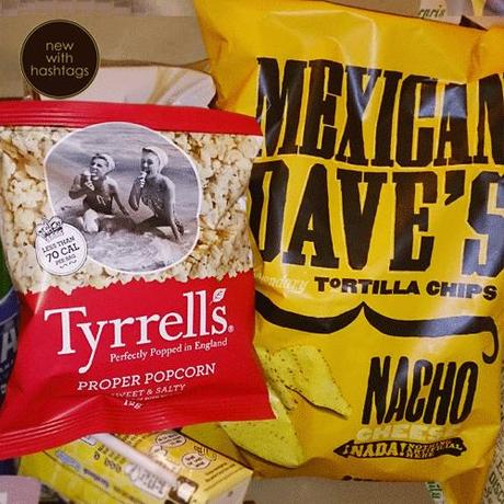 Degusta Box March 2014 Tyrells Popcorn and Mexican Dave Nachos