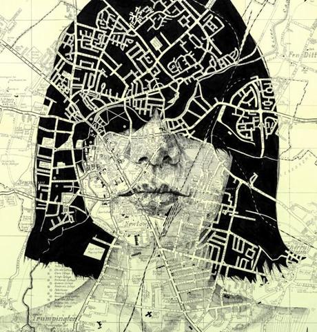 Artist Ed Fairburn Draws Stunning Portraits On Old Maps