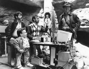 George-Lucas-Warwick-Davis-Steven-Spielberg-and-Harrison-Ford-on-the-set-of-Indiana-Jones-and-the-Last-Crusade