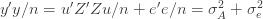 y'y/n = u'Z'Zu/n+ e'e/n = \sigma_A^2 + \sigma_e^2