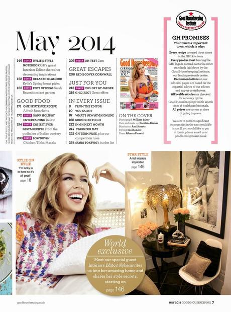 Kylie Minogue For Good Housekeeping Magazine, UK, May 2014
