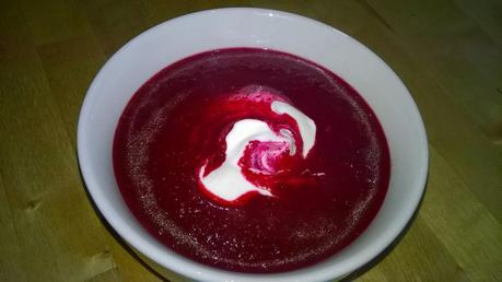 Beetroot soup with mustard yoghurt