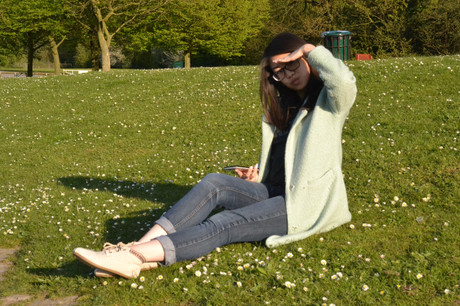Daisybutter - UK Style and Fashion Blog: what i wore, mint green coat, spring coat