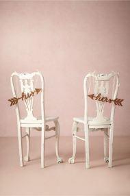 his and hers wedding chairs in pink and gold Inspiration for a pretty country wedding