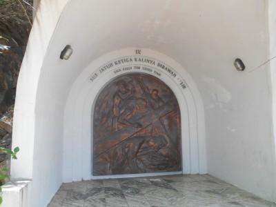 Backpacking in East Timor: Visiting the Jesus Statue at Cape Fatucama One of the alcoves on the walk up to the Jesus Statue.