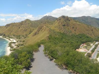 Backpacking in East Timor: Visiting the Jesus Statue at Cape Fatucama The view on the path up to the Jesus Statue looking both ways on Cape Fatucama.