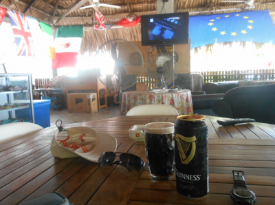 Backpacking in East Timor: Visiting the Jesus Statue at Cape Fatucama Having a Guinness in Caz Bar on the way back.