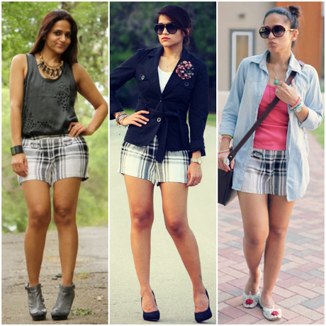 Three Ways To Wear Check Shorts, Tanvii.com