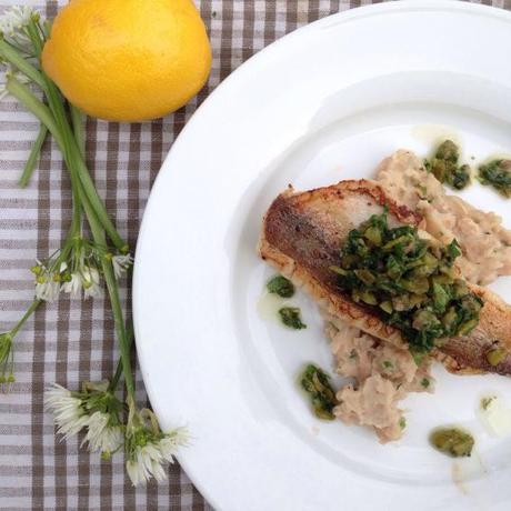 Gurnard, Cannellini beans and Wild Garlic Salsa Verde 20140427-135759.jpg