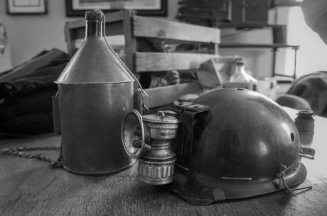 Mining Helmet and Canteen