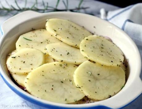 Potato & Rosemary Boulangere uncooked