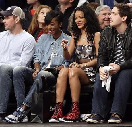 Rihanna Attends Nets Game