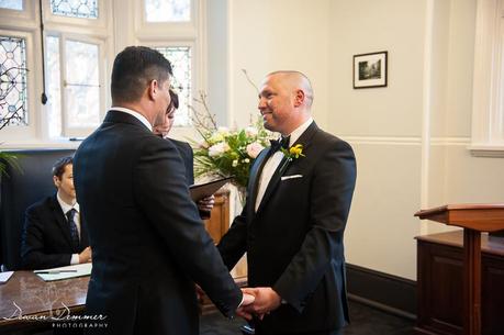 Photography of wedding ceremony mayfair library during vows