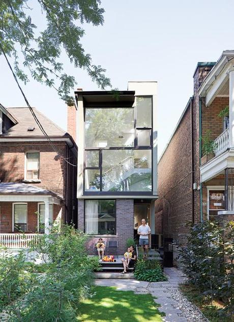 Narrow brick house in Toronto.
