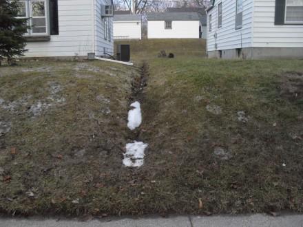 Swale between yards Swale between yards
