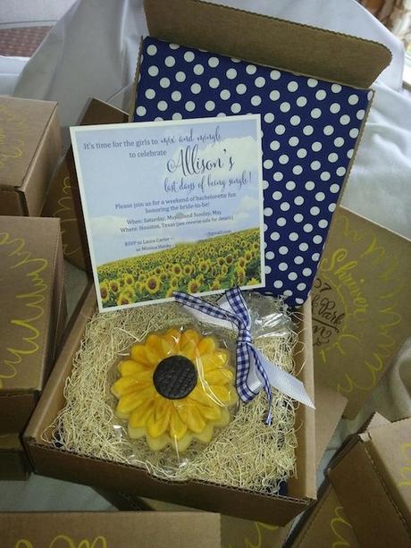 Post image for Boxed Sunflower themed Bachelorette Party Invite