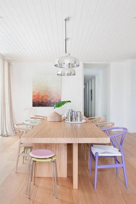 Montage: Same Chair, Different Colors pastel-wishbone-chairs-hecker-guthrie
