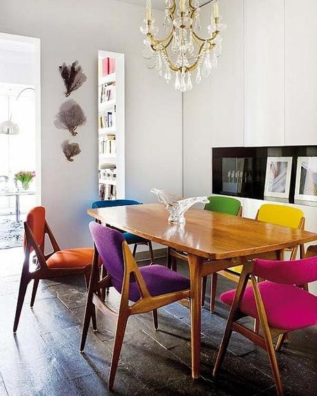 Montage: Same Chair, Different Colors nuevo-estilo-colorful-dining-chairs